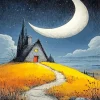 Cottage And Crescent Paint By Numbers