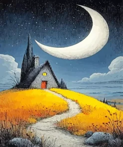 Cottage And Crescent Paint By Numbers