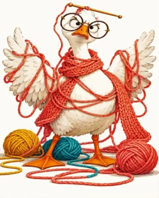 Goose Yarn Disaster Paint By Numbers