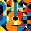 Geometrical Pop Art Guitar Paint By Numbers