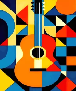 Geometrical Pop Art Guitar Paint By Numbers