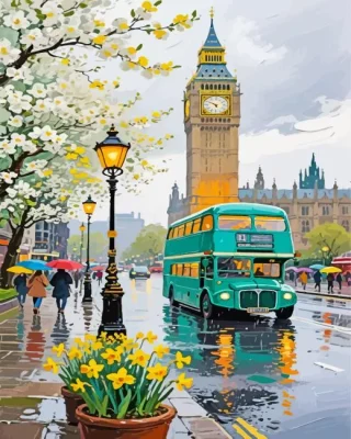 London Rainy Day Paint By Numbers