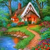 Toadstool Cottage Paint By Numbers