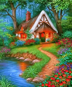 Toadstool Cottage Paint By Numbers