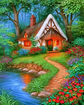Toadstool Cottage Paint By Numbers 