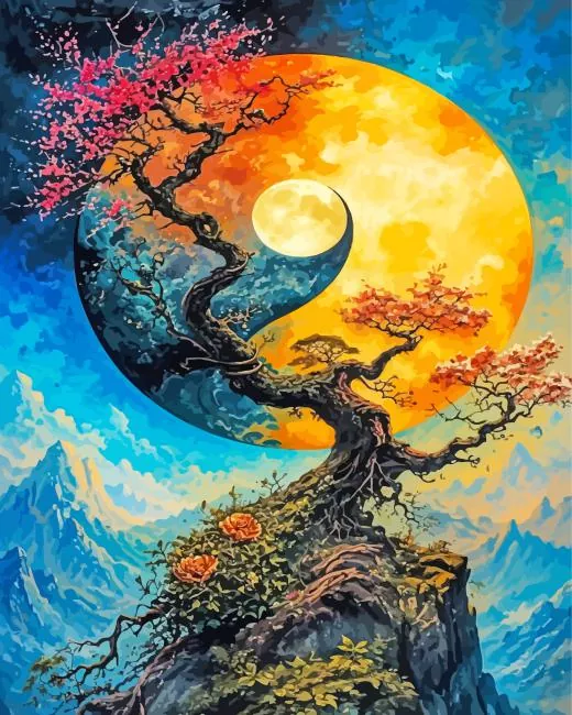 Yin-Yang moon Diamond Painting Kits Yin Yang Moon Paint By Numbers