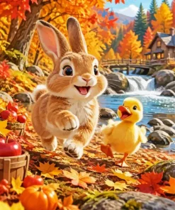 Bunny And Duckling Paint By Numbers