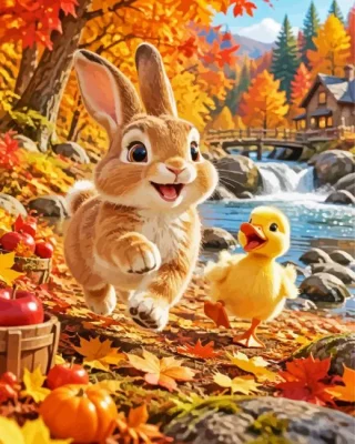Bunny And Duckling Paint By Numbers