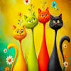 Colorful Cats Paint By Numbers