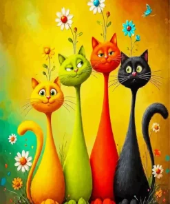 Colorful Cats Paint By Numbers