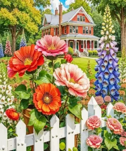 Colorful Flowers Garden Paint By Numbers