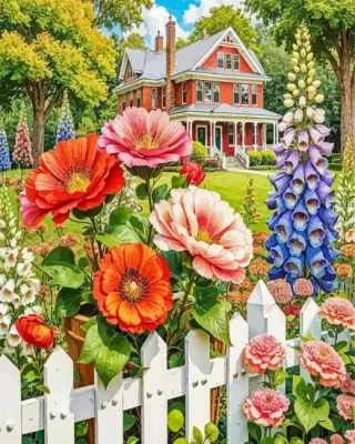 Colorful Flowers Garden Paint By Numbers 