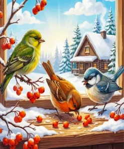 Colorful Songbirds Paint By Numbers