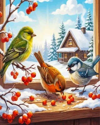 Colorful Songbirds Paint By Numbers 