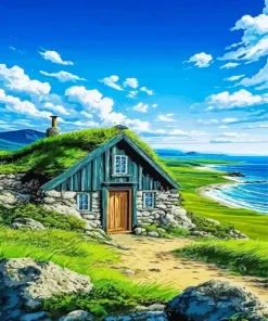 Cozy Stone Cottage Paint By Numbers