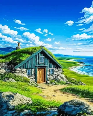 Cozy Stone Cottage Paint By Numbers 