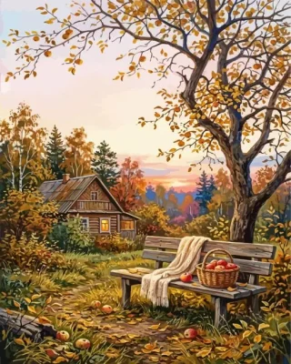 Cozy Wooden Cabin Paint By Numbers 