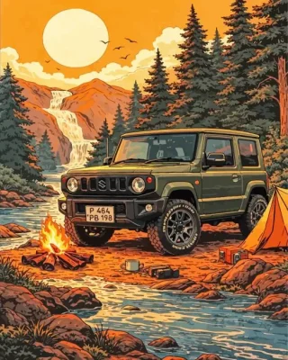 Dark Green Suzuki Paint By Numbers