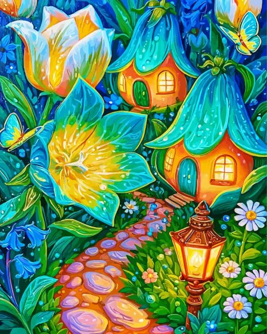 fairy houses Diamond Painting Kits Fairy Houses Paint By Numbers