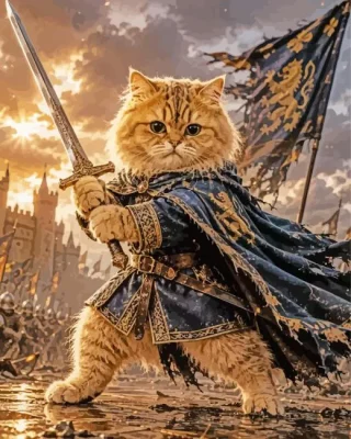 Medieval Cat Paint By Numbers 