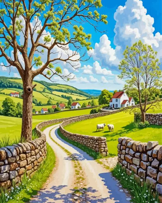 pastoral landscape paint by number Pastoral Landscape Paint By Numbers