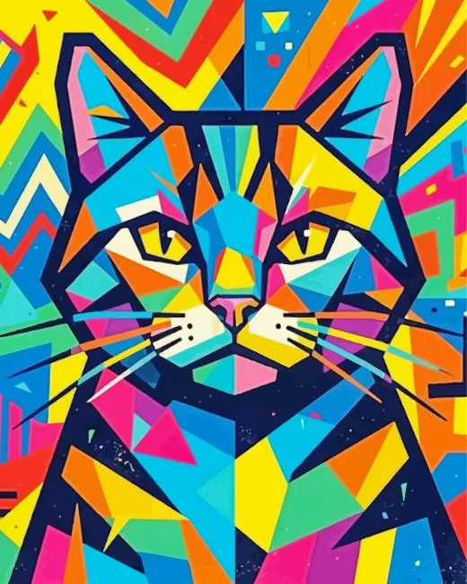 pop art cat Diamond Painting Pop Art Cat Paint By Numbers