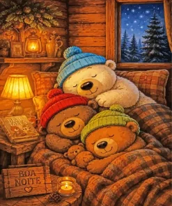 Sleepy Bears Paint By Numbers