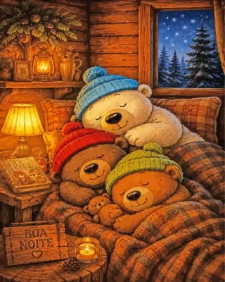 Sleepy Bears Paint By Numbers