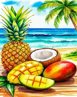 Tropical Fruits Paint By Numbers