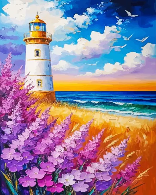 vibrant coastal landscape paint by numbers Vibrant Coastal Landscape Paint By Numbers