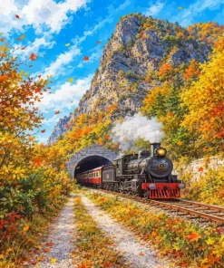 Vintage Steam Train Paint By Numbers