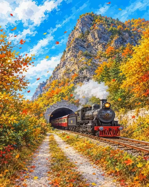 vintage steam train paint by number Vintage Steam Train Paint By Numbers