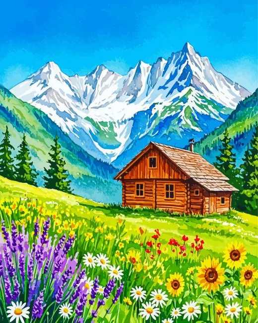 wooden cabin paint by numbers Wooden Cabin Paint By Numbers