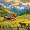 Wooden Log Cabin Paint By Numbers